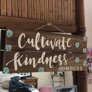 Cultivate Kindness Painter Wood Sign Dorm Decor